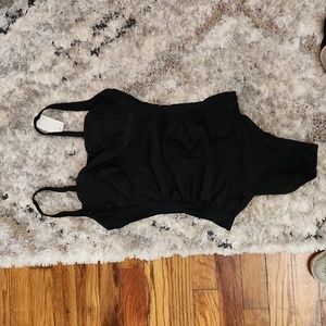Nwt black one piece swimsuit sz med built in bra adjustable straps Mom approved